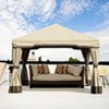 Aoodor Outdoor Aluminum Gazebo with Privacy Curtains and Netting, Grey Canopy Shelter for Patio, Garden, Yard, and Lawn - 2 of 4