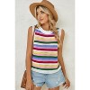 I AM A FASHION JUNKY Multicolour Striped Cutout Knit Tank Top Multicolored M - 4 of 4