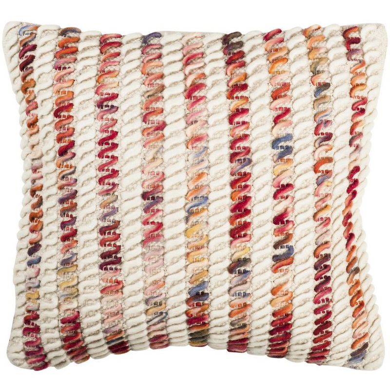 Candy Cane Looped  Pillow - Candy Red - 20" x 20" - Safavieh ., 1 of 3