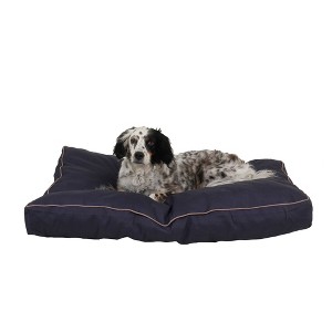 Carolina Pet Company Solid Faux Gusset Jamison Dog Bed - Blue - 1 of 2