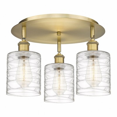 Cobbleskill - 3 Light Flush Mount In Art Deco Style-9.63 Inches Tall and 17.75 Inches Wide