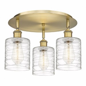 Cobbleskill - 3 Light Flush Mount In Art Deco Style-9.63 Inches Tall and 17.75 Inches Wide - 1 of 1