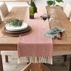 Design Imports  Handloomed  Chevron Jacquard Fringe Table Runner, Barn Red, 15X72" - 3 of 4