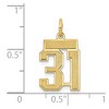 Black Bow Jewelry 14k Yellow Gold, Jersey Collection, Small Number 31 Pendant - 3 of 4