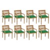 vidaXL Batavia Teak Wood Outdoor Chairs - Set of 8 with Cushions - Rustic Patio/Garden Seating - 2 of 4