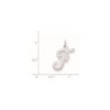 Black Bow Jewelry Sterling Silver Madison Collection LG Classic Script Initial F Pendant - 4 of 4