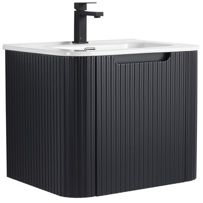 Caskvalley Modern Bathroom Vanity with Straight Fluted Design - Sink Included