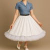 Malco Modes Jennifer Vintage Knee-Length Crinoline Petticoat Skirt – Fluffy 50s Rockabilly Tutu Underskirt for Women – Black - 4 of 4