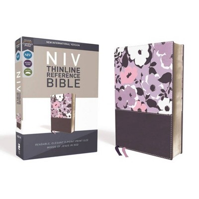 NIV, Thinline Reference Bible, Imitation Leather, Purple, Red Letter Edition, Comfort Print - by  Zondervan (Leather Bound)