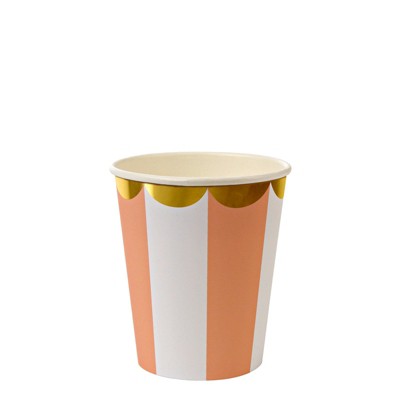 Meri Meri Orange Fan Stripe Cups