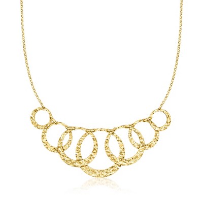 Ross-Simons Italian 18kt Gold Over Sterling Graduated Multi-Circle Necklace Size 18