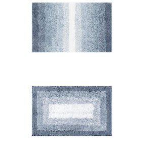 Unique Bargains Non-Slip Absorbent Soft Plush Shaggy Bath Mats 2 Pcs - 1 of 4