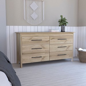 CAVINAS 6 Dresser for Bedroom with Black Metal Handle Design,Freestanding Modern Chest of Drawers,Freestanding Dresser for Bedroom - 1 of 4