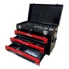 Whizmax 3Drawer Metal Toolbox With Ball-Bearing Drawer Slides- Portable Tool Chest Organizer With Tools Set(Black+Red) - 2 of 4