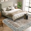 Washable Area Rug Non Slip Low Pile Rug Vintage Floral Rug - 3 of 4