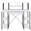 Vynxaria White & Black Office Desk Open Shelves Modern Two-Tone Design for Productive Workspaces - 4 of 4