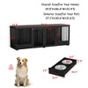 Famapy Large Black Dog Cage Dog Crate: Double Room Design,Metal Frame,Elevated Base & External Feeding Drawer - 3 of 4