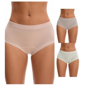 INSPIRE CHIC Women's High Rise Modal Full Coverage Soft Briefs Underwear 3 Packs - 1 of 4