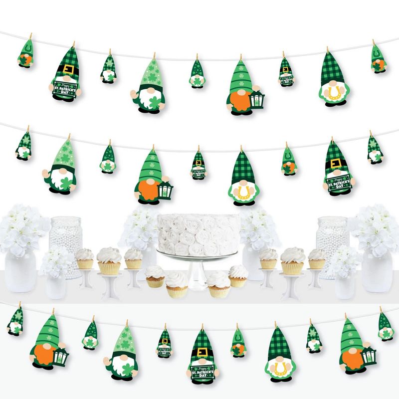Big Dot of Happiness Irish Gnomes - St. Patrick's Day Party DIY Decorations - Clothespin Garland Banner - 44 Pieces, 1 of 8