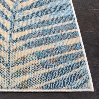 Lillian LLN308 Power Loomed Runner Rug - Blue/Green - 2'2"x7' - Safavieh