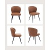 Dining Chair Set of 6,Ergonomic Upholstered Kitchen Chairs with Steel Legs,265lbs Weight Capacity,Easy Clean Leather - 4 of 4