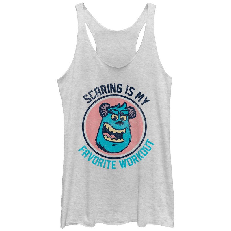 Women's Monsters Inc Sulley Scaring is My Favorite Workout Racerback Tank Top, 1 of 4