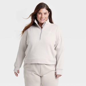 Women's Fleece Half Zip Pullover Sweatshirt - All In Motion™ - 1 of 4
