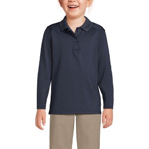 Lands' End School Uniform Kids Long Sleeve Feminine Fit Rapid Dry Polo Shirt - 1 of 4