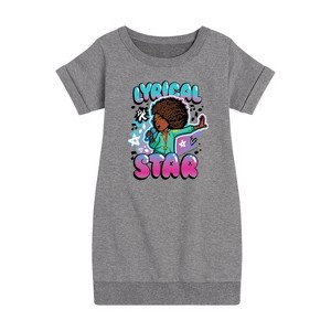 Girls' - Karma's World - Lyrical Star Airbrush Style Graphic Short Sleeve Fleece Dress - 1 of 4
