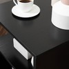 20inModern End Table, Accent Side Table, S-Shaped Coffee Table with Storage Shelf and Steel Poles, Black - 3 of 4
