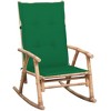 vidaXL Rocking Chair with Cushion Patio Sun Lounger Seating Furniture Bamboo - Green 47.2" x 19.7" x 1.6" - 2 of 4