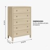 Tall Dresser, Vertical Storage Chest with Gold Ring Pulls, Mid-Century Modern Organizer Cabinet for Bedroom, Living Room - 2 of 4
