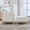 35.4" Boucle Upholstered Square Accent Arm Chair with Ottoman, Wood Base and Natural Rubberwood Legs with Reversible Lid Coffee Table - 4 of 4