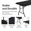 SUGIFT 6 ft Rectangular Black Plastic Folding Table - 4 of 4