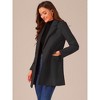 INSPIRE CHIC Women's Notch Lapel Double Breasted Belted Mid Long Outwear Winter Coat - 3 of 4
