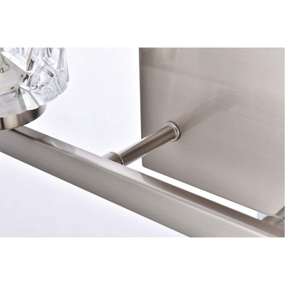 Cassie Satin Nickel 2-Light Wall Sconce with Clear Glass Shade