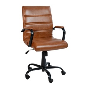 Alamont Mid Back Metal Swivel Office Chair Brown/Black - 1 of 4