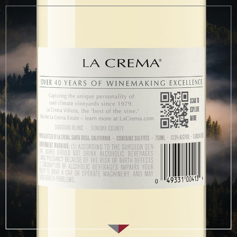 La Crema Sauvignon Blanc White Wine - 750ml Bottle, 3 of 9