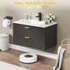 Bathroom Vanity with 2 Storage Darwers, Floating Wall Mounted Vanity with Sink, Faucet, Drain - 4 of 4