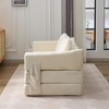 GlasFlength Modern Minimalist Sofa, Fold-Out Sofa Bed, Convertible Chair Floor Couch for Living room, Bedroom, White, 33.5"*30"*17.3" - 3 of 4