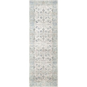 Nuloom Rio Floral & Paisley 2x8 Runner Rug for Living Room Bedroom Dining Room Entryway Hallway Kitchen, Aqua/Ivory - 1 of 4