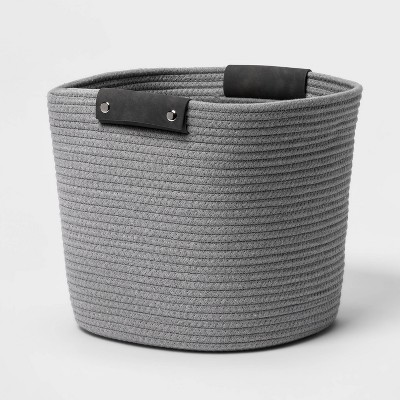 10.25 x 6 x 6 Small Woven Twisted Paper Rope Tapered Basket Gray -  Brightroom™