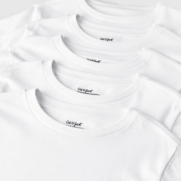 Paquete de 5 Camisetas de Cuello Redondo para Niño - Cat & Jack™ Blanco 4