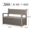 Gulches Outdoor Storage Bench (51.06”L×24.17”W×35.24”H) 70 Gallon Hidden Storage, Weather-Resistant Resin Rattan-Look - 2 of 4