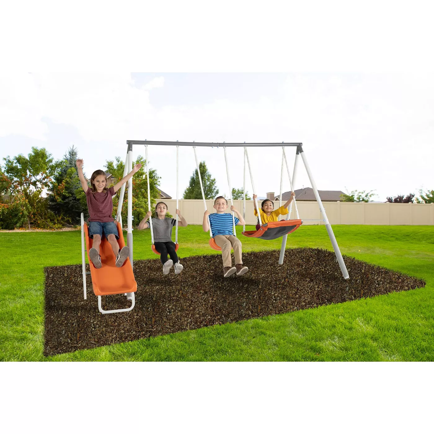 Sportspower Gladstone Metal Swing and Slide Set -Gray/Orange - image 2 of 6