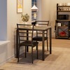 3-Piece Dining Table Set for 2 - Small Space Kitchen Table & Chairs with Metal Frame & Wood Top - 4 of 4