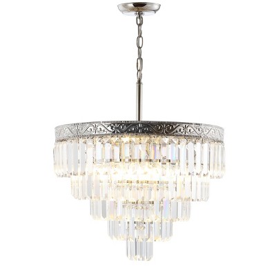 20" LED Crystal Wyatt Chandelier Polished Nickel/Clear - Jonathan Y