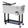 MOEPISY 80 QT Rolling Cooling Bins Ice Chest on Wheels Outdoor Stand Up Drink Cooler Cart for Party, Silver - 3 of 4