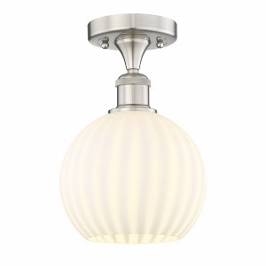 White Venetian - 1 Light Semi-Flush Mount In Modern Style-10.13 Inches Tall and 8 Inches Wide - 1 of 1