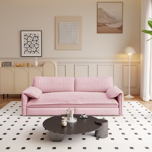 Kumasinova 66" Queen Pull Out Sofa Bed,3-in-1 Convertible Sleeper Sofa with Side Storage,Velvet Loveseat Bed for Living Room,Bedroom,Apartment - 1 of 4